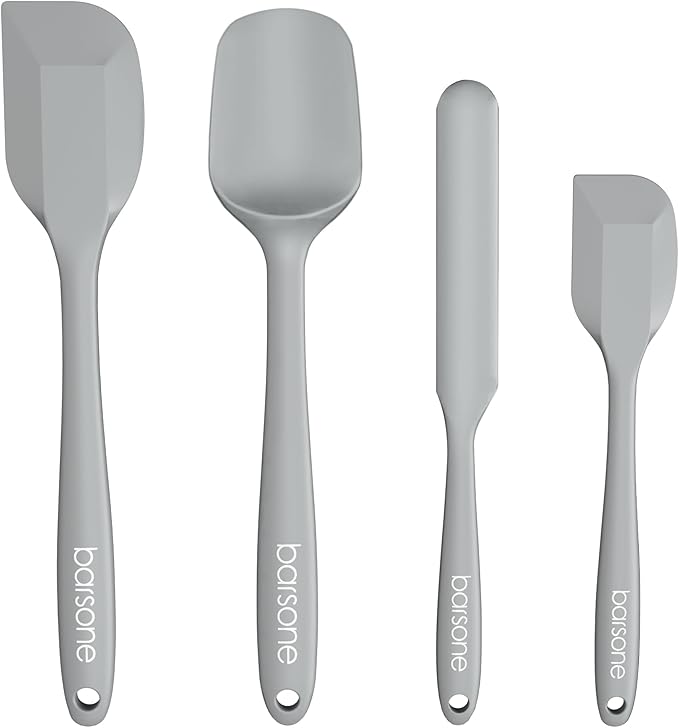 barsone Spatulas Silicone Heat Resistant, Food Grade Rubber Spatula Set for Cooking, Baking, Stirring Heat Resistant 446°F Spatulas for Nonstick Cookware Dishwasher Safe BPA Free Multicolor Set of 5