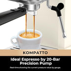 CHULUX Slim Espresso Machine with Milk Frother Steam Wand, 20 Bar Professional Italian Pump Espresso Coffee Machine for Home Cappuccino & Latte Maker, Creamy