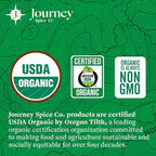 Gourmet Organic Moroccan Spice Rub & Organic Za’atar Gift Set by Journey Spice Co. | Salt-Free | Mediterranean Seasoning | Poultry, Chicken, Shawarma, Tagine, Meat & Vegetable Seasoning | Non-GMO, Natural | 6.17 oz. (total) | Resealable/Reusable Cap