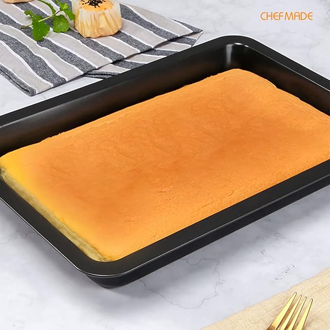CHEFMADE Rectangle Cake Pan, Nonstick 13-Inch Loaf Pan Deep Dish Bakeware, 9.3" x 13.3" x 1.6"