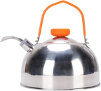 0.8L Camping Kettle with Thermometer, Lightweight Teapot Outdoor Camping Coffee Pot Tea Kettle for Boiling Water, Portable Camp Tea Pot Cookware for Hiking Backpacking Kitchen