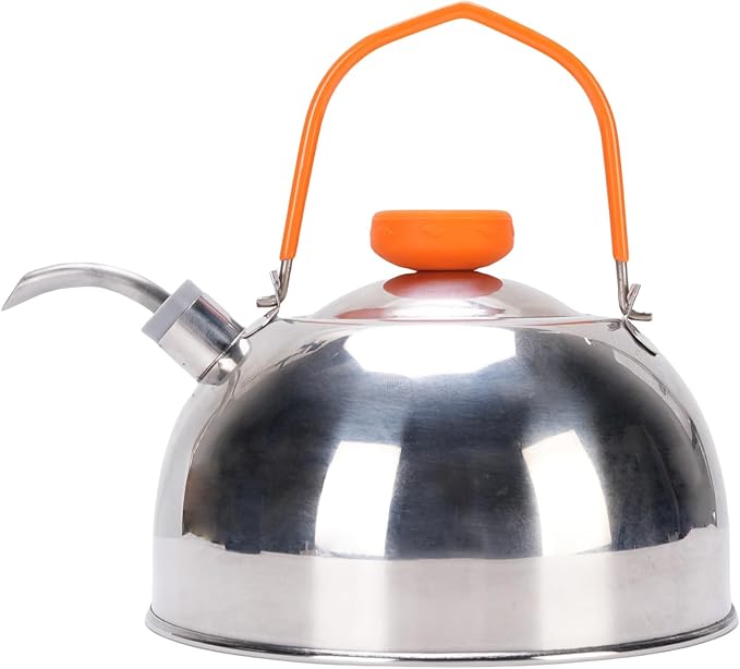0.8L Camping Kettle with Thermometer, Lightweight Teapot Outdoor Camping Coffee Pot Tea Kettle for Boiling Water, Portable Camp Tea Pot Cookware for Hiking Backpacking Kitchen