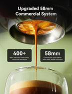 Neretva Espresso Machine, 58mm Professional Espresso Coffee Machine 15 Bar Retro Espresso Maker with Powerful Milk Frother & Visible Pressure Gauge for Home Barista Latte and Cappuccino Maker-Green