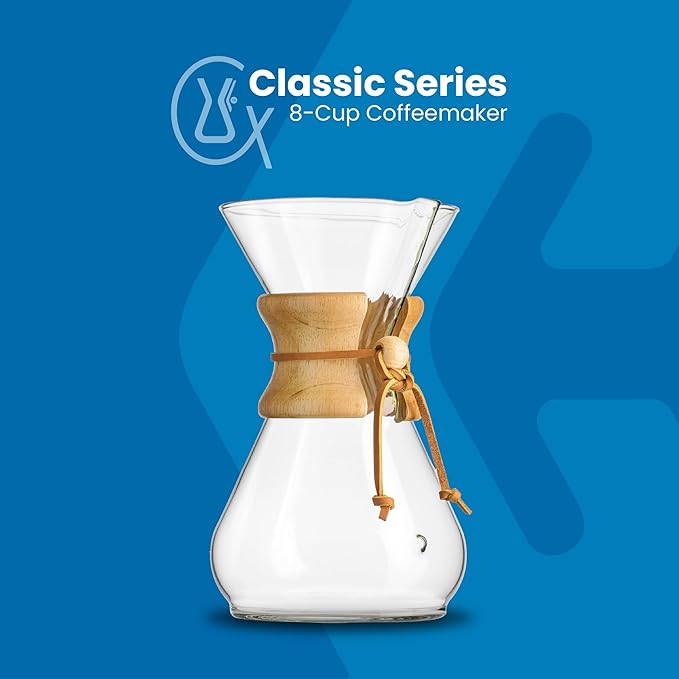 Chemex Pour-Over Glass Coffeemaker - Classic Series - 8-Cup - Exclusive Packaging