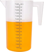 Food-Grade Plastic Measuring Pitcher – 120 Ounce & 15 Cups Measuring Cups with Handle for Liquid, Motor Oil, Pool & Lawn Chemicals, Dilution, Soap Mixing, Brewing, Commercial & Kitchen Use(3500ml)