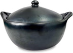 Authentic La Chamba Stewpot-Elegant, All-Natural Black Clay Dutch Oven for Braising, Baking, Roasting Chicken, Cooking Stews - Stovetop & Oven Safe – Handmade in Colombia – Very Large, 10 Qt.