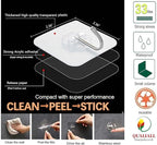 Adhesive Hooks, 20 Packs, 33lbs/15kg Premium Heavy Duty Wall Ceiling Hooks for Hanging, Damage Free, Clear Sticky Hanger for Kitchen, Bathroom Shower Outdoor Use.