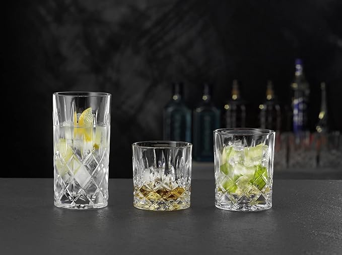 Nachtmann Noblesse 13oz Long Drink Glass (Set of 4) - Luxury Crystal Highball Glasses with Cut Decoration - Ideal for Cocktails, Sparkling Drinks, Beverages - Dishwasher-Safe Barware Essentials