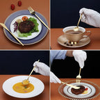 Matte Gold Silverware Set 20 Pieces, Stainless Steel Golden Flatware Set, Titanium Plating Cutlery Set, Matte Gold Utensil Sets, Service Set for 4 (Matte Golden)