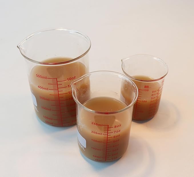 3 Piece High Borosilicate Glasss Liquid Measuring Cups, Includes 150ml(5OZ),250ml(8OZ),and 500ml(16OZ), Dishwasher, Freezer, Microwave, and Preheated Oven Safe, Essential Kitchen Tools