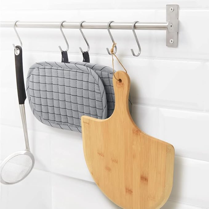 homEdge Pizza Stone Set, Heavy Duty Round Cordierite Baking Stone for Bread, Pizza,Cooking Stone with Bamboo Pizza Peel Paddle for Oven and Grill-15"x12"