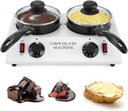 Dyna-Living Chocolate Melting Pot Dual Chocolate Tempering Machine for Melting Chocolate, 80W Chocolate Melting Machine Electric Chocolate Melter Pot for Home, Chocolate Fondue Pot for Chocolate Melt