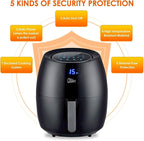 Air Fryer 6.9QT/6.5L, Uten 1700W High-power 8 in 1 Deep Frying Mode, Rapid Heating up, Non-Stick Oven, Oilless Cooking, Fast Heat up/Time Control, LED Digital Touchscreen, Black