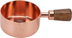 Mini Sauce Pan, Stainless Steel Butter Warmer with Pour Spout and Wooden Handle Rose Gold Melting Pot for Making Sauces, Chocolate Melting, Coffee Tea Soup Warming(1/4cup)