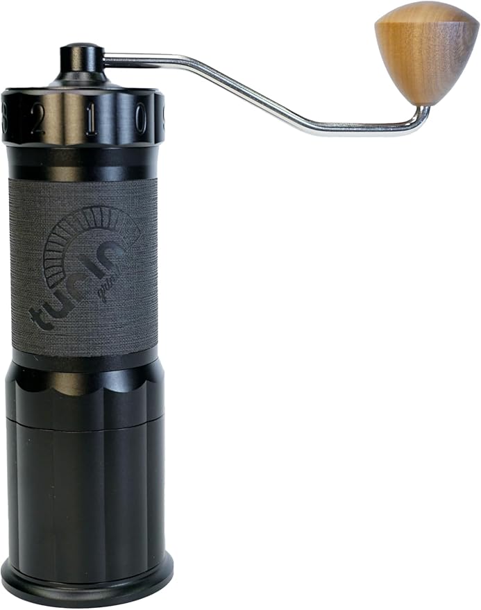 Turin H40 V2 Manual Coffee Grinder – 40mm Stainless Steel Burr, Adjustable for Espresso, Pour Over, French Press, Aluminum Body with Walnut Handle, Magnetic Dosing Cup, 30g Capacity