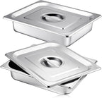 Mifoci 2 Pack Stainless Steam Hotel Pan with Lid, 1/1 Size X 4 Inch Deep Steam Table Pan Restaurant Supplies Reusable Anti Rust Steam Pan Water Pan for Home, Party, Restaurant, Hotel, Buffet