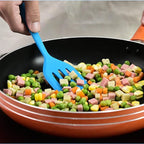 2Pack Small Silicone Turner High Heat Resistant Slotted Spatula for Fish, Eggs, Pancakes and More (8.2 IN, Light blue)