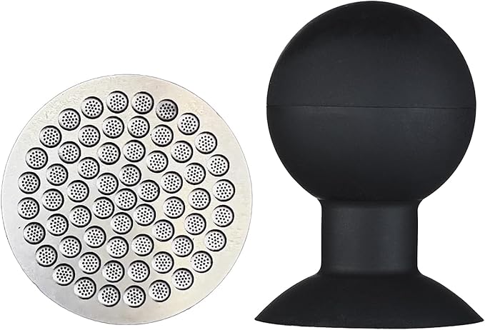 Puck Screen Reusable Mesh Coffee Filter for Espresso Portafilter Basket with Silent Puck Screen Ejector Coffee Grounds Remover Knock-Free Air Blower Kit (53mm)