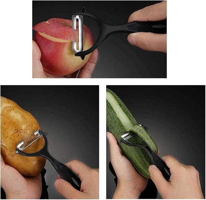 Premium Vegetable Peeler Set – Ultra Sharp Stainless Steel Blades with Non-Slip Ergonomic Handles for Easy Potato, Fruit & Veggie Peeling (2PCS)