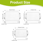 3 Pack Serving Tray with Handles, Stackable Reusable Trays for Serving Food, Plastic Serving Platters for Party, Charcuterie, Fruit, Appetizer, Transparent