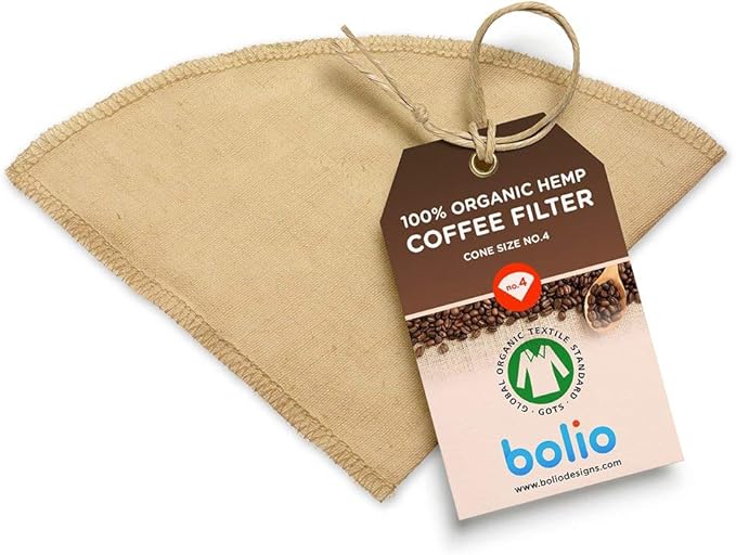 Organic Hemp Reusable Coffee Filter (1, No.4 Cone)