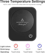 Coffee Mug Warmer, Smart Cup Warmer for Desk, 3 Temperature Control & Auto Shut Off, Electric Cup Warmer for Heating Milk,Tea,Beverage,Candle (Black-No Mug)