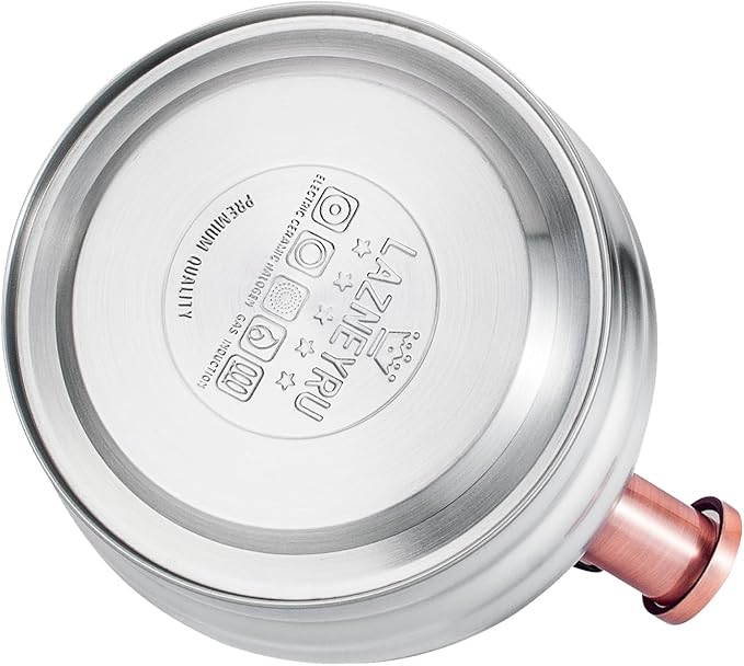 Tea Kettle for Stove Top Whistling Teapot, 3.2Q Tea Pot Stainless Steel Teakettle with Heat Proof Ergonomic Handle