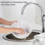 9.6'' Serving Bowls, 84oz Bamboo Fiber Salad Bowl Set of 4, Deep Serving Bowls Set, Large Oval Individual Bowls for Eating Salad/Pasta/Cereal/Pho, Ideal for Home & Restaurant (Matte White)