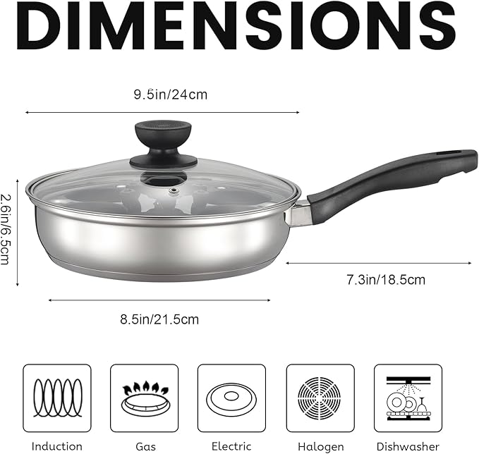 MARSKITOP Egg Poacher, Poached Eggs Cooker, Stainless Steel Egg Poaching Pan Food Grade Safe PFOA Free