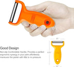 Vegetable Potato Peelers for Kitchen, Y Peeler for Apple Veggie Potatoes Fruits Carrot, Carbon Steel Blade 3-Pack Orange/Blue/Yellow