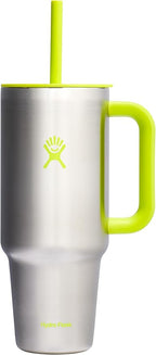 Hydro Flask 40 Oz Travel Tumbler with Handle, Lid and Straw - Insulated Stainless Steel in Stainless Steel Lime