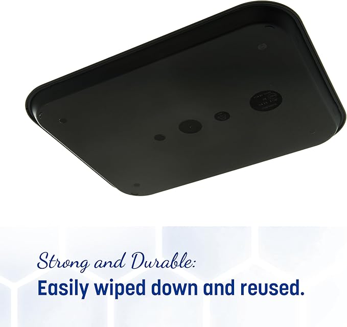 Carlisle FoodService Products Fast Food Cafeteria Tray 14" x 18", Durable Polypropylene with Slip-Resistant Surface, Stackable for Cafes and Schools, BPA-Free, Black