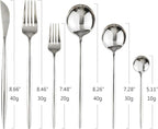 24Pcs Silver Mirror Silverware Flatware Set, 18/0 Stainless Steel Cutlery Set Utensils Kitchen Dinnerware Include Knife Fork Spoon and Teaspoon, Service for 4