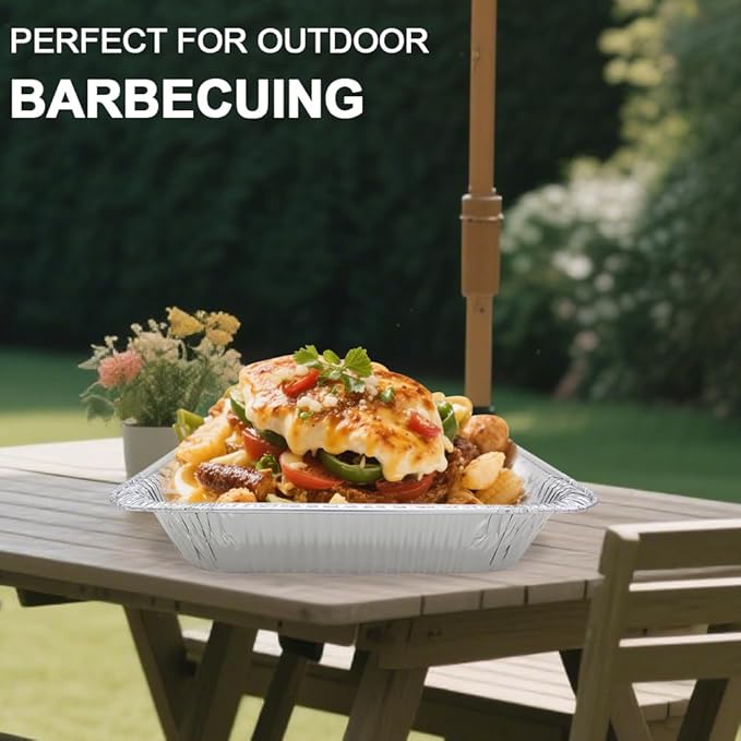 Aluminum Pans 9x13 Disposable Foil Pans Half Size (30Pack) Baking Pans Roasting Pan Great for Cooking, Heating, Storing