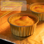 Disposable Muffin Pans with Lids, 5 oz Mini Cake Pans for Cupcake, Multi-purpose Aluminum Foil Baking Cup, Premium Dessert Cups, Creme Brulee Ramekins Oven Safe, 60 Pack