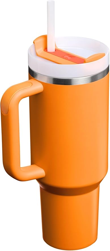 Stanley Quencher H2.0 Tumbler with Handle and Straw 40 oz | Flowstate 3-Position Lid | Cup Holder Compatible for Travel | Insulated Stainless Steel Cup | BPA-Free | Goldenrod Coral