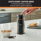KRUPS: 3oz Coffee Grinder, Ultimate Silent Vortex Plastic and Stainless Steel Grinder with Removable Bowl Mess-Free, 8 Times Quieter, 2 Speeds 240 Watts,Dry Herbs,Dishwasher Safe,12 cups ground Silver