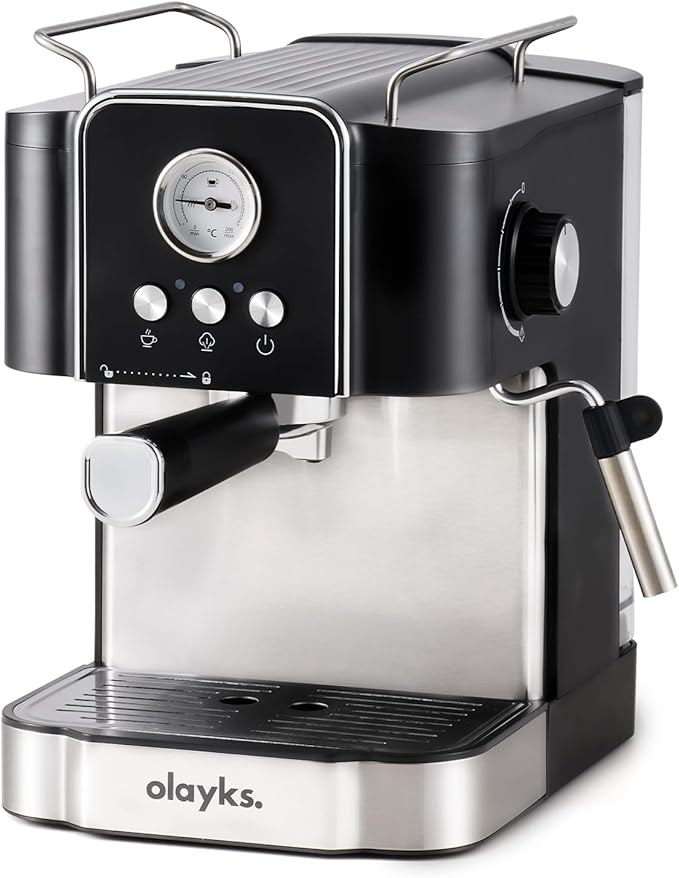 Espresso Machine 20 Bar, Professtional Espresso Coffee Maker with Milk Frother Steam Wand for Latte, Cappuccino, Espresso Maker with 1.8L Removable Water Tank, Gift for Dad or Mom