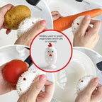 Egg Brush Cleaner, 2PCS Silicone Egg Cleaner Scrubber for Fresh Eggs, Multipurpose Fruit and Vegetable Rotating Scrubber Tool for Fresh Eggs, Reusable Chicken Egg Washer Brush (Brown)