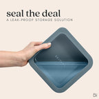 Ceramic Coated Glass Food Storage Container | No PTFE, PFOA, PFAS, and BPA | Reusable Non Toxic Meal Prep Container with Glass Lid | Easy To Store | 5 Cup Square [Dusk]