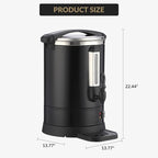 100 Cups Large Coffee Urn with Double Wall Insulation, 14L/3.8 Gallon Stainless Steel Commercial Electric Coffee Maker with Hot Drinks and Hot Water, for Weddings, Parties, Catering, and Buffets