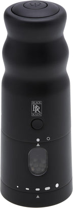 BLACK RAIN Pepper Mill Grinder, Adjustable Coarseness, Rechargeable Pepper Grinder with LED Light, Heavy Duty Professional Grade Electric Peppercorn Grinder (Matte Black)