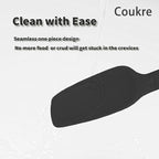 Coukre Silicone Spatula Set of 5,High Temperature Resistant, Food Grade Silicone, Dishwasher Safe, for Baking, Cooking (Pure Black)