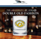 Heritage Pewter University of Iowa Collector's Double Old Fashion Glass | Double Rocks Drinkware 14 OZ | Expertly Crafted Pewter