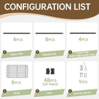 6 Tier Shelf Adjustable Storage Mesh Gaps Metal Utility Shelves Wire Shelving Unit Organizer Rack for Home Kitchen Office Bathroom Pantry Room10 D x 16" W x 60" H Black