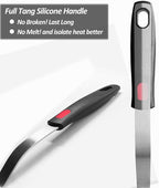 Silicone Pancake Spatula Turner with Lengthened Handle, Heat Resistant Cooking Spatulas for Nonstick Cookware, Large Flexible Kitchen Utensils BPA Free Rubber Flipper for Egg, Pancake, Fish, Burger