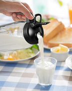 2 Pack (64oz) Glass Mason Jar Pitcher with Lid and Spout Wide Mouth, 2 Quart Leakproof Water Jug for Sun Tea, Iced Coffee, Milk Storage, Juice, Black