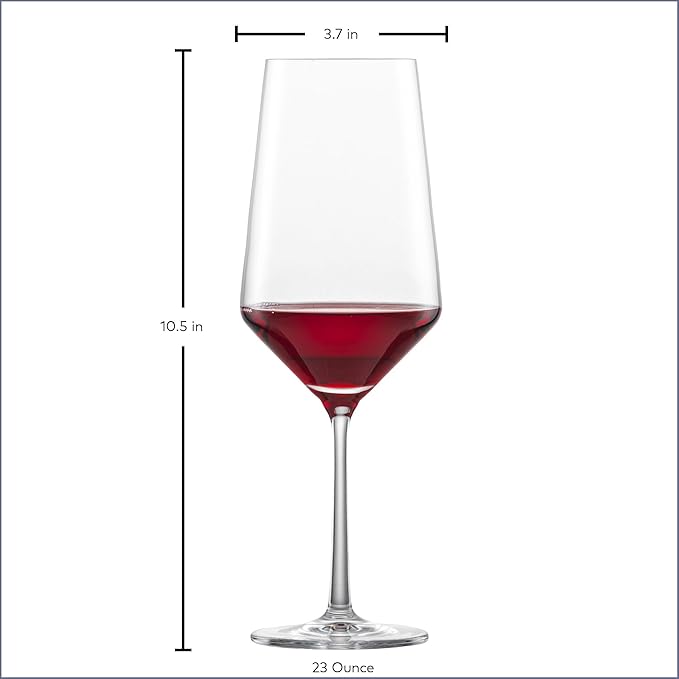 ZWIESEL GLAS Pure Bordeaux Red Wine Glass (Set of 6), Bordeaux Glasses for Red Wine, Dishwasher-Safe Tritan Crystal Glasses, Made in Germany (23 Ounce)