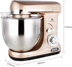 Professional Stand Mixer, 6-Qt with Timer, MK37 500W 6-Speed Tilt-Head Food Electric Mixer Kitchen Machine,Plastic (Champagne)