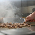 Stainless Steel Metal Spatula, Long Griddle Spatula, Hamburger Smasher Turner Scraper - Pancake Flipper - BBQ Turner and Flat Top Griddle Fliiper - Commercial Grade,3x8 inch